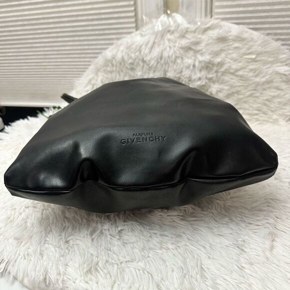 Givenchy Parfums Womens‎ Open Top Cinched Polished Faux Leather Tote Bag Black - Picture 6 of 12